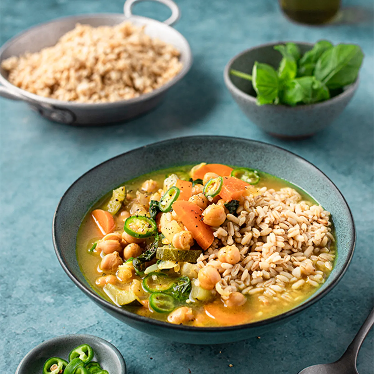 Chickpea casserole with spinach and Oat Rice Fazer Willja