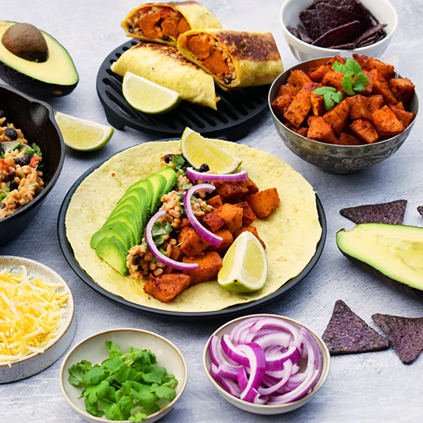 Vegetarian burrito with sweet potato Fazer Willja